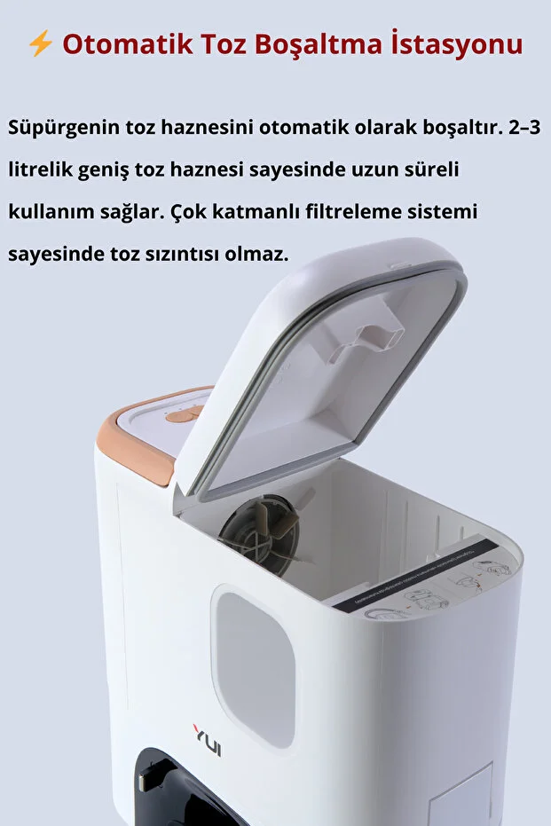 Yui RS16 Pro Max 15.000 Pa Pet Kit Akıllı Robot Vacuum & Mop Süpürge Beyaz
